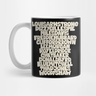 Jazz Legends in Type: The Trumpet Players Mug